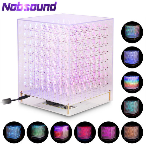 Nobsound светодиодный куб RGB 8x8x8 3D полный набор для творчества/законченный спектр музыки ► Фото 1/1