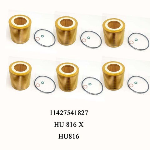 Набор масляных фильтров 11427566327 для BMW E60 E82 E88 E90 E92 E93 11427541827 HU816X, 6 шт. ► Фото 1/5