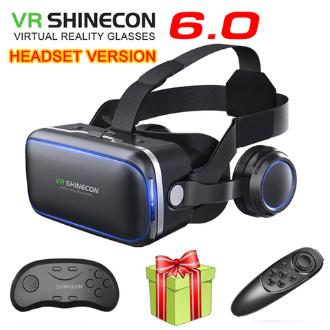 Очки виртуальной реальности VR Shinecon 6,1, 3D очки виртуальной реальности Google Cardboard, VR гарнитура, очки, гарнитура, шлем для смартфона ► Фото 1/6