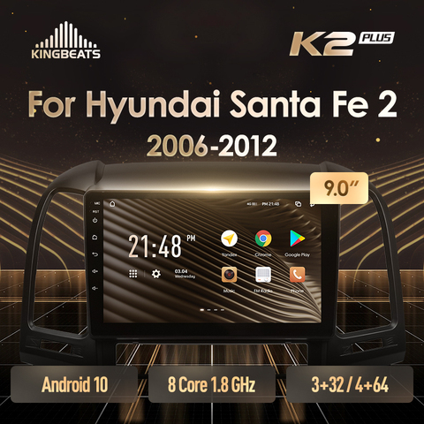 KingBeats штатное головное устройство For Hyundai Santa Fe 2 2006 - 2012 GPS Android 8.1 автомагнитола на андроид магнитола For Хендай Санта Фе 2 For автомобильная мультимедиа Octa Core 8 core*1.8G DDR4 32G 64G ► Фото 1/6