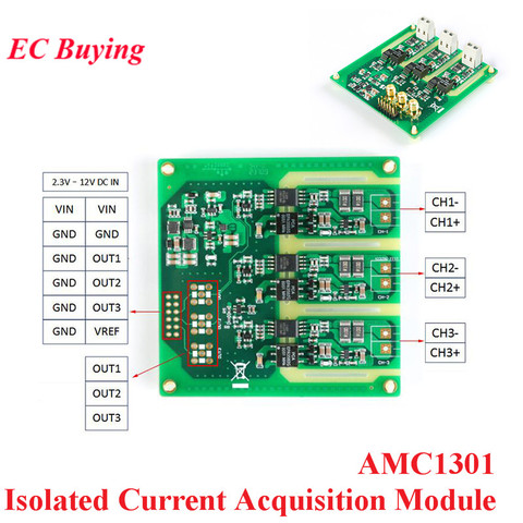 AMC1301 3-канальный изолированный модуль сбора тока DC-DC 3,3-12 В 200 В постоянного тока STM32 кГц пропускная способность двигателя аналоговая изоляция... ► Фото 1/6