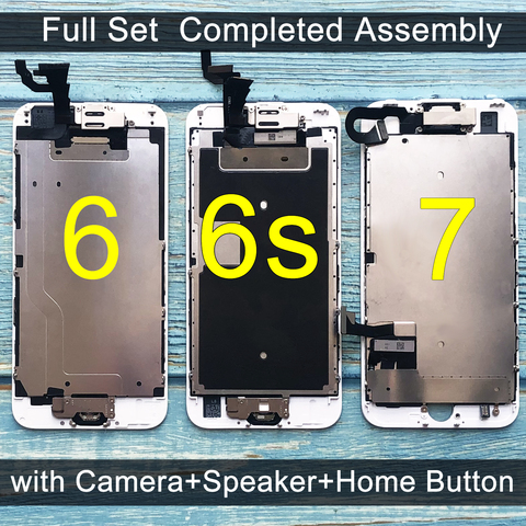 Для iPhone 6 ЖК полный набор в сборе полный сенсорный для iPhone 6S экран замена дисплей для iphone 7 ЖК-камера + кнопка домой ► Фото 1/6