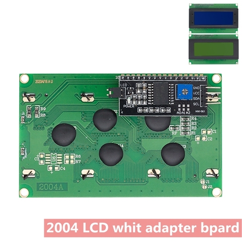 LCD 2004 + I2C 2004 20x4 2004A синий/зеленый экран HD44780 символ LCD /w IIC/I2C серийный интерфейс адаптер модуль для arduino ► Фото 1/6
