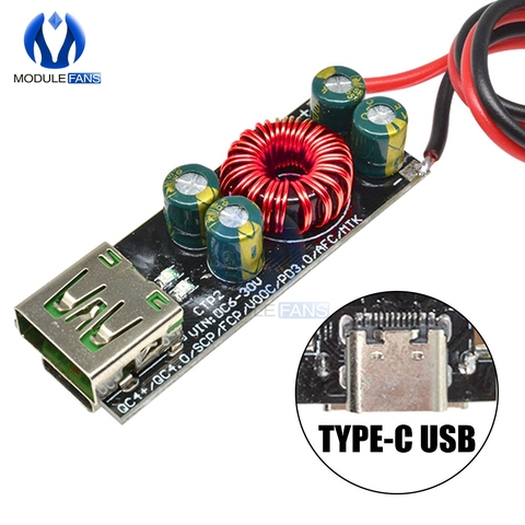 USB-адаптер Type-C QC4.0 QC3.0 6 В-35 В Быстрая зарядка ► Фото 1/6