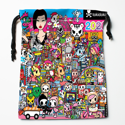 Tokidoki/сумка на шнурке с рисунком из мультфильма, Пыленепроницаемая модная сумка для хранения с принтом для мальчиков и девочек, Подарочная сумка на день рождения, размер 18x22 см ► Фото 1/6