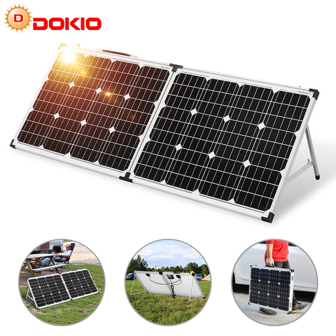 Dokio 100W (2 шт х 50 Вт) складной Панели солнечные Китай pannello solare usb контроллер элемент для солнечной батареи/модуль/Системы Зарядное устройство ► Фото 1/6