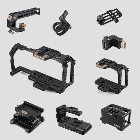 Клетка для камеры Tilta BMPCC 4K 6K, черная клетка, половинчатая клетка, верхняя ручка, опорная пластина, защитная пластина для BlackMagic BMPCC 4K 6K, аксессу... ► Фото 1/6