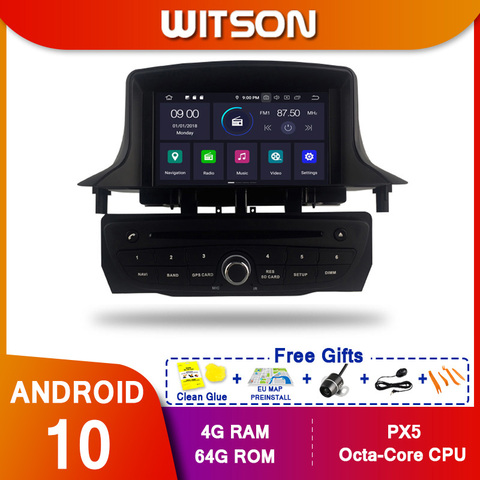DE В наличии! WITSON Android 10 Octa core PX5 автомобильный DVD-плеер для RENAULT Megane 3 Fluence (2009-2011) 64 Гб ПЗУ Автомобильный GPS-навигатор ► Фото 1/5
