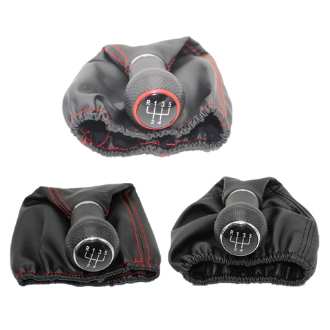 Для Volkswagen VW POLO CLASSIC 6N 6N2 1996 1997 1998 1999 2000 2001 LUPO CADDY 5 Скорость автомобиля Шестерни Stick ручка переключения кожаный ботинок ► Фото 1/6
