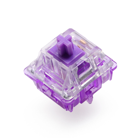 Переключатель EVERGLIDE Crystal purple mx stem с фиолетовым стержнем mx для механической клавиатуры 5pin 45g тактильный, похожий на holy panda ► Фото 1/5
