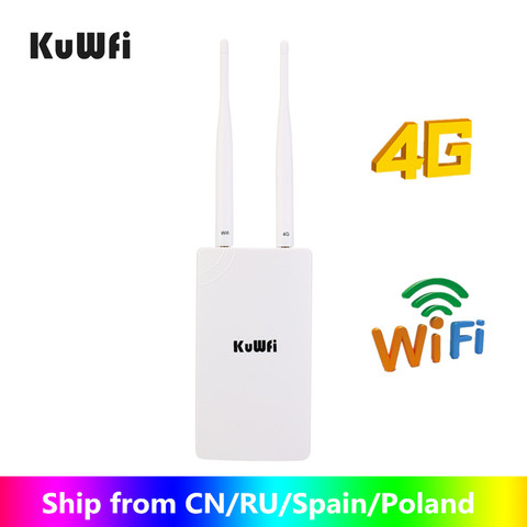 KuWFi 4G Wi-Fi роутер открытый водонепроницаемый 4G SIM Wifi роутер беспроводной CPE разблокирован FDD / TDD CAT4 150 Мбит / с для IP камеры ► Фото 1/6