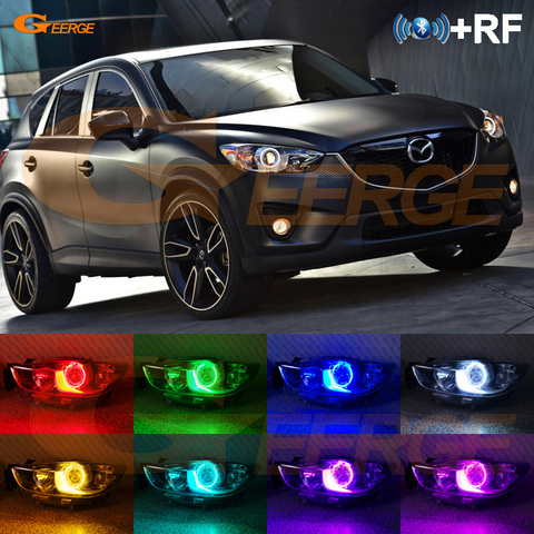 Для mazda cx-5 2012 2013 2014 2015 Pre facelift RF remote Bluetooth APP многоцветсветодиодный ультра яркий RGB LED Angel Eyes Halo Ring ► Фото 1/6