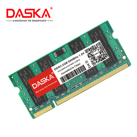 Оперативная память DASKA ddr2 для ноутбука, 2 ГБ, 4 Гб, sodimm, память для ноутбука, 6400, 800, 667 МГц, 200pin, 1,8 В, ddr 2, пожизненная Гарантия ► Фото 1/5