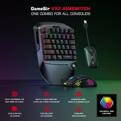 Игровая клавиатура GameSir VX2 AimSwitch мышь и адаптер для Xbox One / PS4 / Nintendo переключатель для игровых консолей PUBG COD игровая приставка ► Фото 1/6