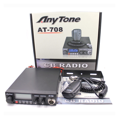 Автомагнитола Anytone AT-708 CB, 8 Вт, 27 МГц, 480AM-480FM, 24,265-29,655 МГц, автомобильная Мобильная радиостанция, коммуникатор ► Фото 1/6