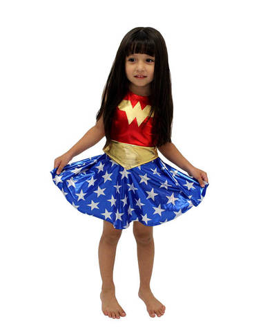 Платье-пачка супергероя для девочек, лидер продаж, костюм на Хэллоуин (3-9 лет), вечерние платья WonderWoman, 2022 ► Фото 1/6