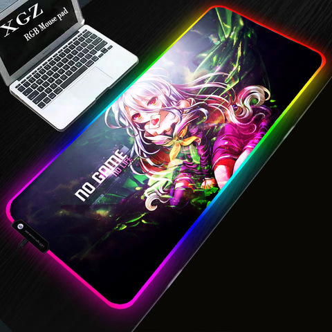 Большой игровой RGB коврик для мыши XGZ с аниме «No Game No Life», компьютерный коврик для мыши со светодиодной подсветкой, XXL, Настольный коврик для к... ► Фото 1/6