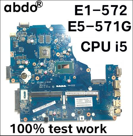 Материнская плата для ноутбука ACER, материнская плата Z5WAH с процессором i3 4030U и графическим процессором, 100% тестирование, для ACER E1-572, i3, 4030U, с GPU ► Фото 1/5