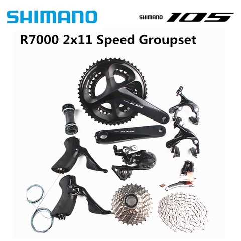 Комплект велосипеда SHIMANO 105 R7000, 2x11 скоростей, 170/172, 5/175 мм, 50-34T, 52-36T, 53-39T, дорожный велосипед, групповой набор, обновление с 5800 ► Фото 1/6