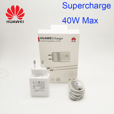 Оригинал Huawei Mate 20 pro RS P20 P30 pro nova 6 5 pro Supercharge USB зарядное устройство 10 в 4A 40 Вт 5A Type C кабель Honor Magic 2 v30 ► Фото 1/6