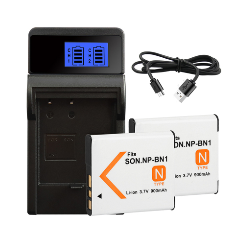 Аккумулятор для зарядного устройства SONY DSC WX5 TX9, T99, TX7, TX5, W390, W380, W350, W320, W360, QX100, 900amh, NP, BN1, с зарядным устройством, для NP-BN1 ► Фото 1/6