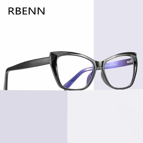RBENN TR90 кошачий глаз, синий светильник, блокирующие очки, женские тензные очки для компьютерных игр, очки с защитой от синего спектра, UV400 ► Фото 1/6