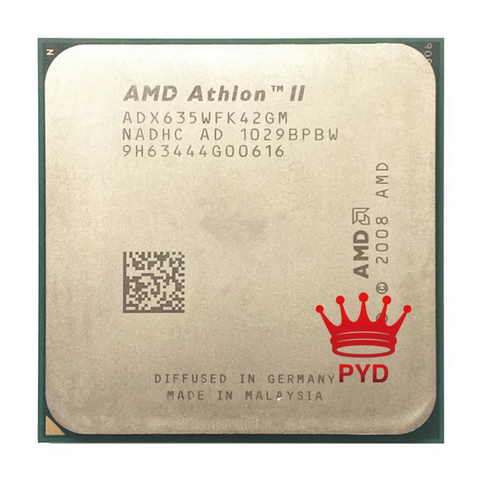 Четырехъядерный процессор AMD Athlon II X4 635 2,9 ГГц ADX635WFK42GI/ADX635WFK42GM разъем AM3 938pin ► Фото 1/2