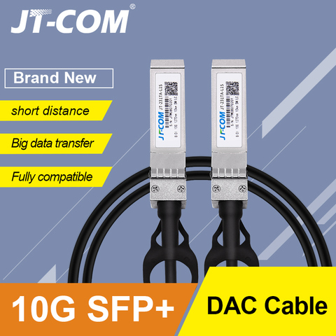 10 Гб SFP + DAC кабель Twinax, Пассивный, совместимый с Cisco SFP-H10GB-CU2M, Ubiquiti, Intel, Mikrotik, Netgear, D-Link, 1 м, 2 м, 5 м ► Фото 1/6