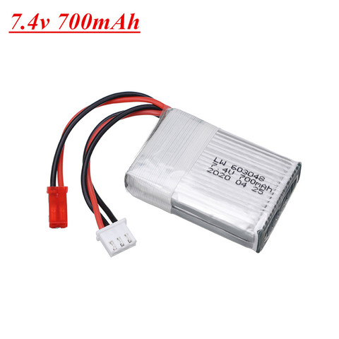 603048 Аккумулятор для MJXRC X600 F46 X601H JXD391V самолета 7,4 V 700mAh 2S Lipo батарея JST разъем 1 шт. ► Фото 1/4