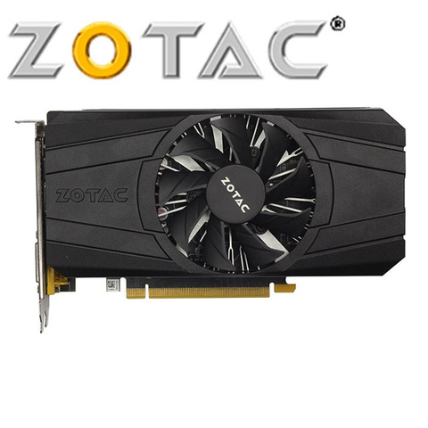 Видеокарта ZOTAC GTX1050Ti 4GD5, 128 бит GDDR5, графическая карта для NVIDIA GTX 10, GeForce GTX 1050Ti, 4 Гб, HDMI DVI, б/у ► Фото 1/3