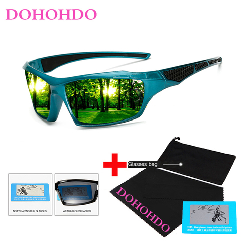 Мужские и женские солнцезащитные очки DOHOHDO, классические поляризационные очки в квадратной оправе для вождения, с сумкой, UV400 ► Фото 1/6
