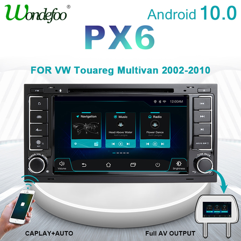 PX6 автомобильное радио 2 din Android 10 для VW Touareg T5 Transporter Multivan autoradio стерео приемник Авто Аудио Навигация DVD плеер ► Фото 1/1