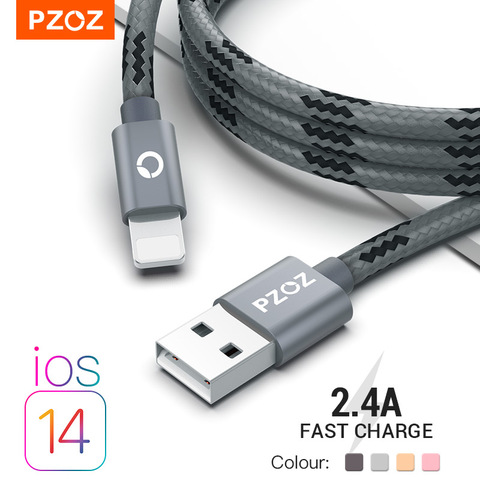 PZOZ Usb кабель зарядка для iphone кабель 11 12 pro max Xs Xr X SE 2 8 7 6 plus 6s 5s ipad air mini 4 Быстрая Зарядка Кабели зарядное устройство для iphone провод для зарядки а... ► Фото 1/6
