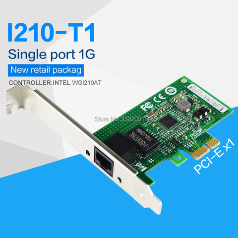 Чипы Intel WGI210AT PCI-E X1 Gigabit Ethernet Сетевая карта (NIC), медный порт RJ45, PCI Express 2,1x1, Φ 1000M I210-T1 lan ► Фото 1/4