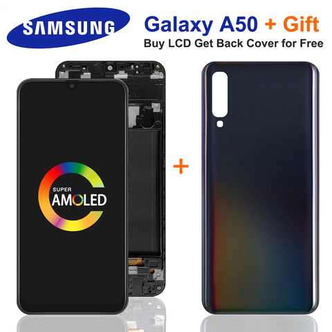 6,4 дюйма Super AMOLED для Samsung Galaxy A50 SM-A505FN/DS A505, ЖК-дисплей, сенсорный экран, дигитайзер с рамкой для Samsung A50 LCD ► Фото 1/6