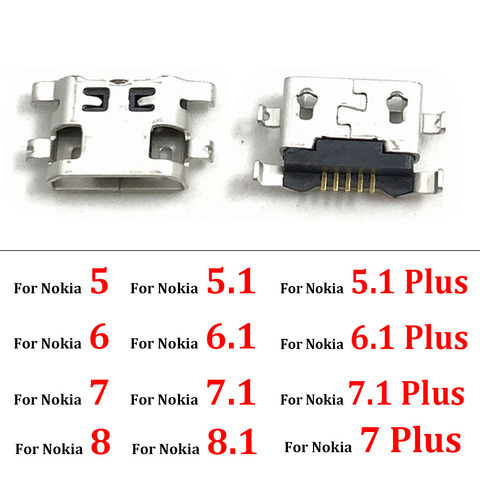 Новый Micro Usb разъем для зарядки порт Jack для Nokia 3 5 6 7 Plus 8 6,1 7,1 5,1 Plus 8,1 X5 X6 X7 запасные части ► Фото 1/3