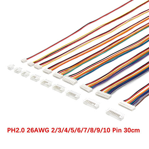 10 комплектов 2/3/4/5/6/7/8/9/10-Pin Mini Micro JST PH-2.0 разъем штекер с проводами разъем для кабелей соединители 300 мм 26AWG ► Фото 1/6