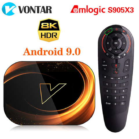 ТВ-приставка VONTAR X3 2022 8K Amlogic S905X3 4 Гб RAM 64 ГБ Android 9,0 телеприставка 1000 м двойной Wifi 4K Youtube Smart TV Box ► Фото 1/6