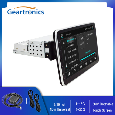 Универсальный Автомобильный мультимедийный плеер, стерео-система с сенсорным экраном 9/ 10 дюймов, GPS, Wi-Fi, камерой заднего вида, MP5 плеером, Типоразмер 1 Din ► Фото 1/6