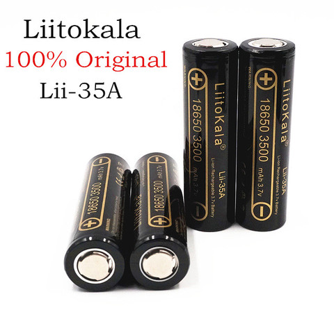 Аккумулятор LiitoKala, 30 А, 18650 литий-ионный аккумулятор 3,7 в, 3500 мАч, перезаряжаемый литий-ионный аккумулятор для фонарика ► Фото 1/6