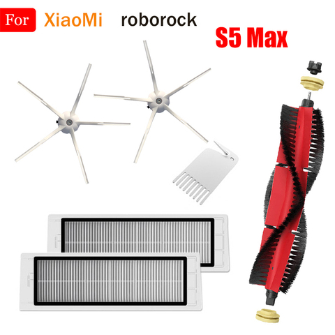 Аксессуары для пылесоса XiaoMi Roborock S5 Max S50 S51 S55 S6 S60 S6 Pure S5Max, насадка на швабру, фильтр НЕРА, основная щетка, боковая щетка, запчасти ► Фото 1/6