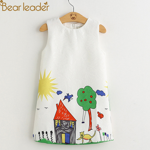 Платье для девочки Bear Leader, весеннее цельнокроеное платье с принтом граффити, 2022 ► Фото 1/6