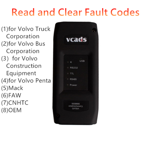 VCADS Pro 2,40 для Volvo считыватель кодов компьютера грузовых автомобилей четкие коды неисправностей Reprogram параметры и ECMS Авто диагностический инструмент ► Фото 1/6