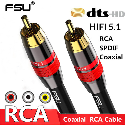 Коаксиальный цифровой аудио RAC кабель SPDIF RCA к RCA кабель Аудио Видео штекер для DVD проектора ТВ динамика усилителя 0,5 м 1 м 2 м 3 м 5 м ► Фото 1/6