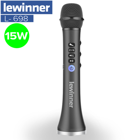 Lewinner L-698 беспроводной караоке микрофон Bluetooth динамик 2в1 ручной поет и запись портативный KTV плеер для iOS/Android ► Фото 1/6