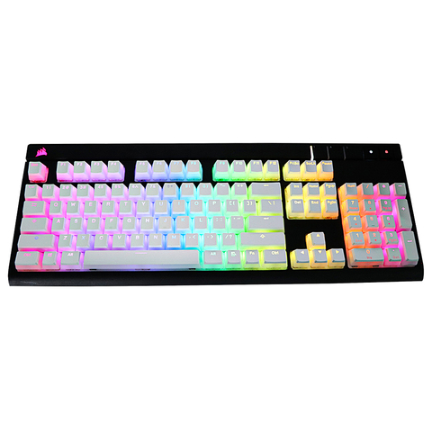 Pudding pbt Doubleshot keycap oem профиль подсветка Keycaps молочно-белый TKL 108Razer Corsair STRAFE K65 K70 Logitech G710 + колпачок для ключей ► Фото 1/6