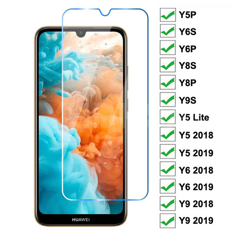 9H закаленное стекло для Huawei Y5P Y6P Y6S Y8S Y8P Y9S Y5 Lite защита для экрана Huawei Y5 Y6 Y9 Prime 2022 защитное стекло ► Фото 1/6