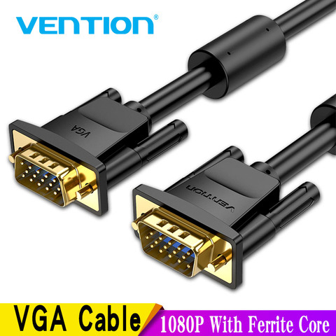 Кабель Vention VGA, кабель VGA, кабель «Папа-папа» 1080P, 1 м, 1,5 м, 5 м, 10 м, 20 м, кабель 15 контактов, провод для монитора компьютера, проектора, кабель VGA ► Фото 1/1