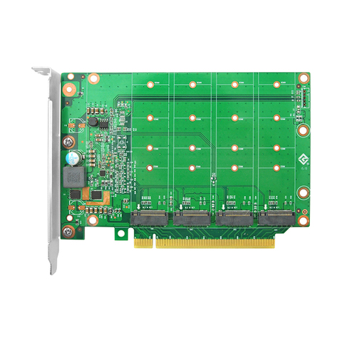 Linkreal Quad PCIe от 4,0x16 до M.2 NVMe адаптер PCIe бифуркация с радиатором, 4 X4 NVMe M.2 SSD Размер 2242/2260/2280-LRNV95NF ► Фото 1/6
