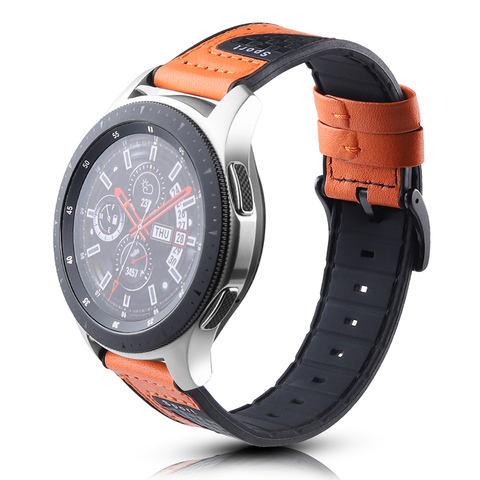 Ремешок спортивный из дышащей кожи и силикона для Samsung Galaxy Watch 3 45 мм/46 мм/S3, мягкий браслет для Huawei Watch GT 2 1, 22 мм ► Фото 1/6